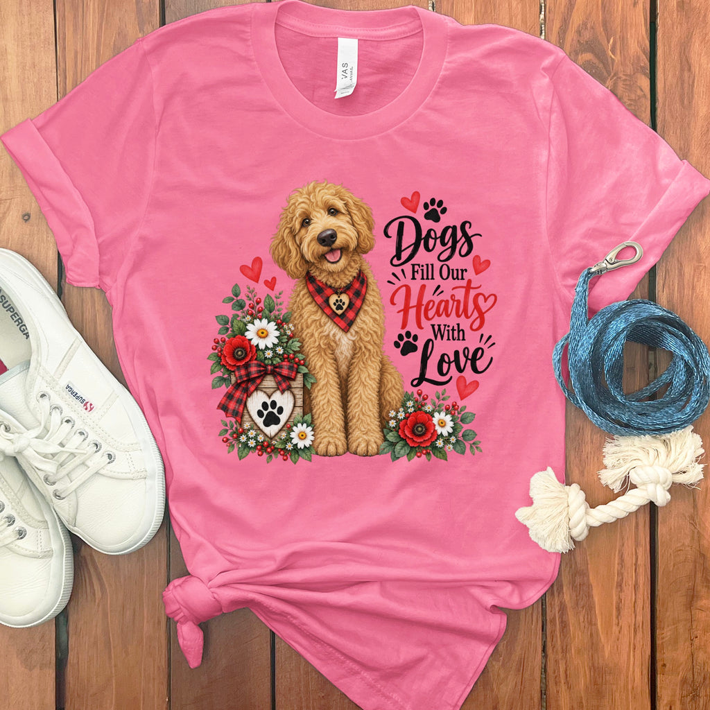 Golden Goldendoodle Hearts Love T-Shirt