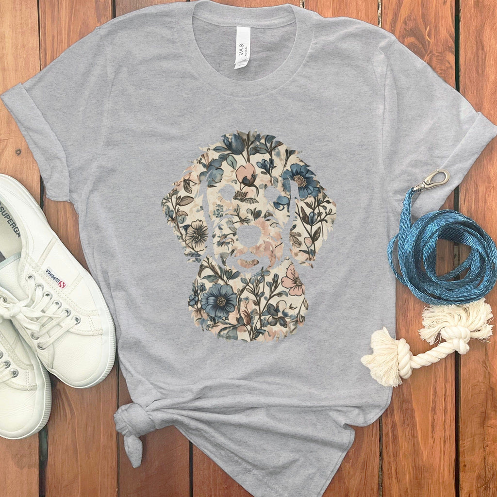 Floral Skull Graphic Grey Short Sleeve T-Shirt
