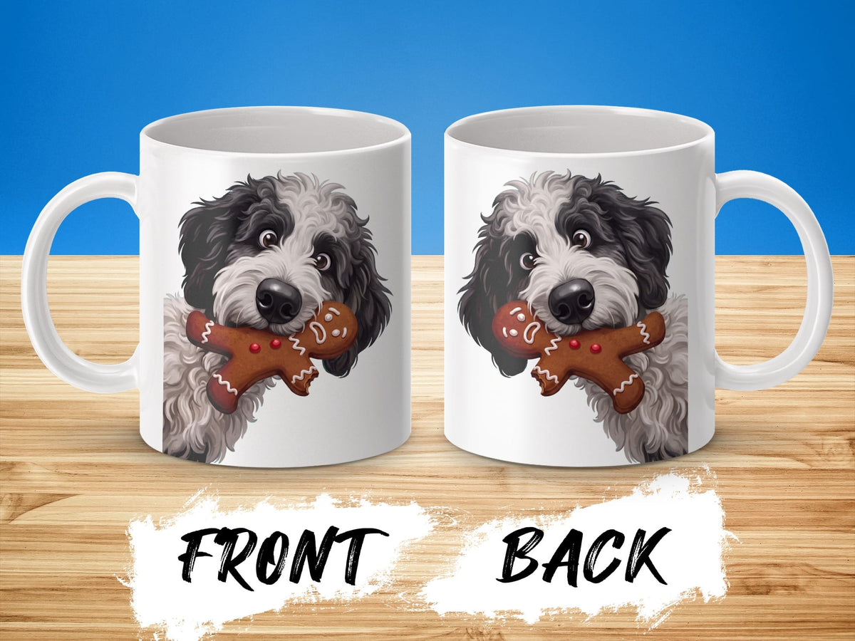 Sheepadoodle Cookie Thief Mug in by Puppy Jo