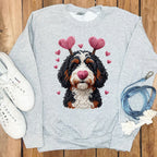 Cute Dog with Hearts Design Printed Sweatshirt