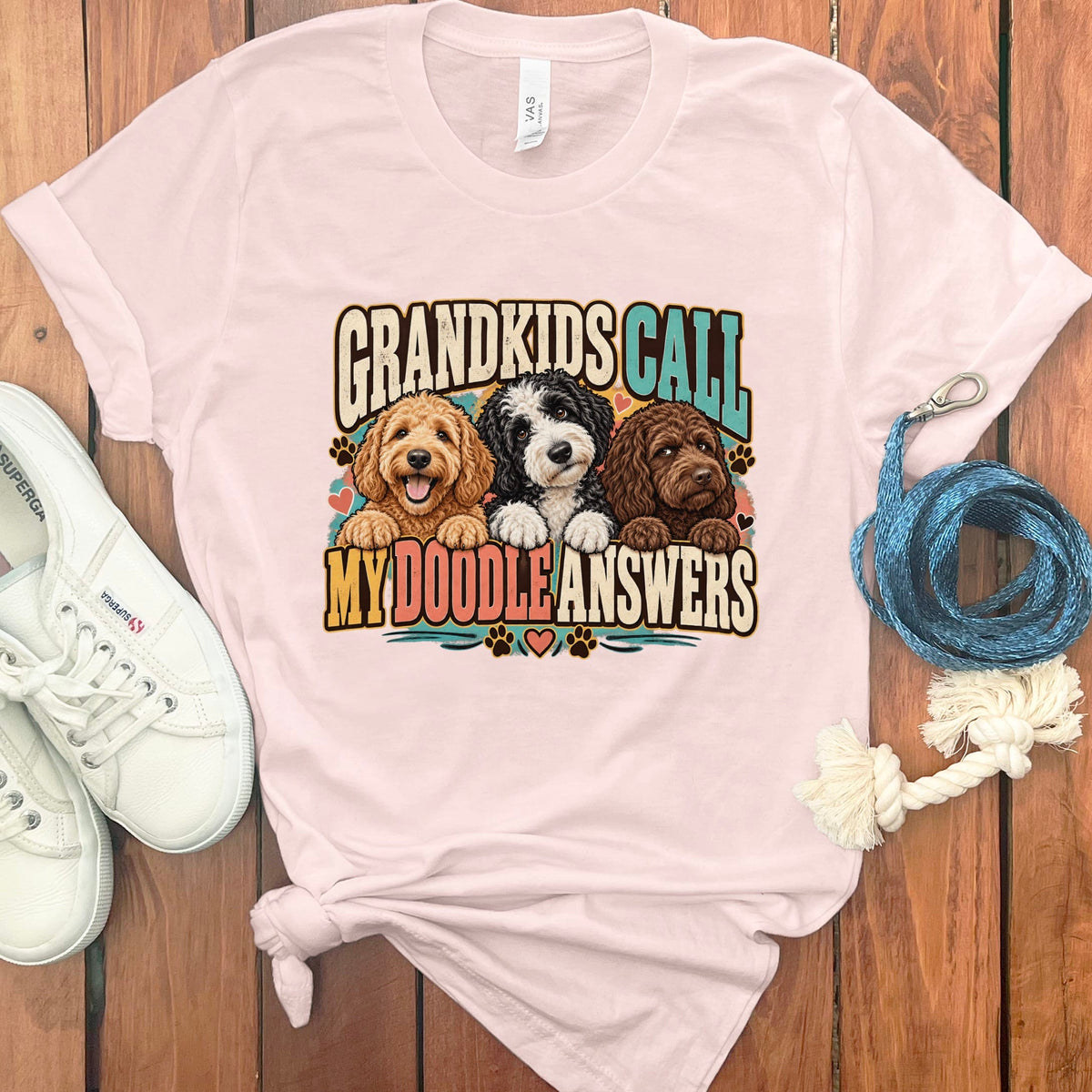 Doodle Answers T-Shirt in Soft Pink / S by Puppy Jo