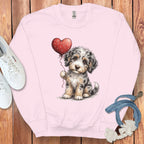 Cute Puppy Holding Heart Balloon Sweatshirt Product