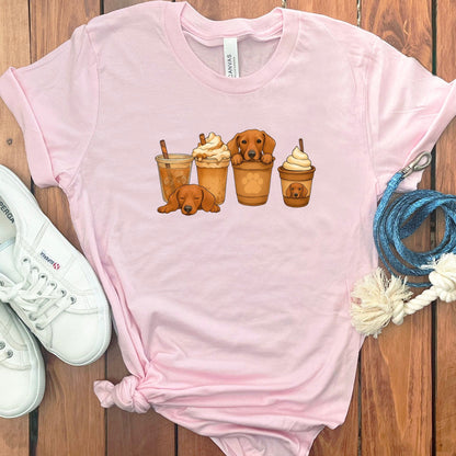 Cute Dog and Coffee Graphic Tee Shirt Product Type