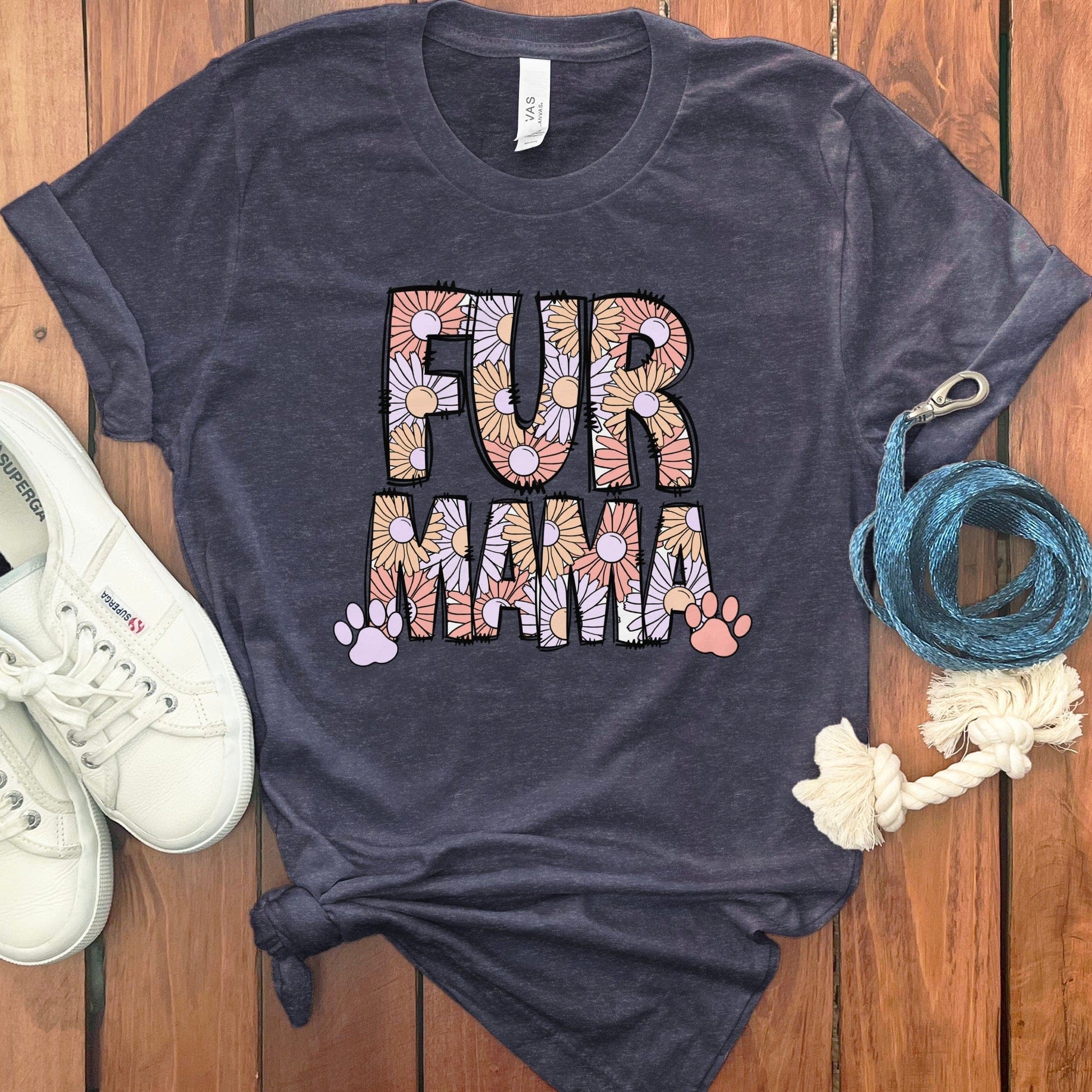 Fur Mama Floral Paw Print Graphic T-Shirt product