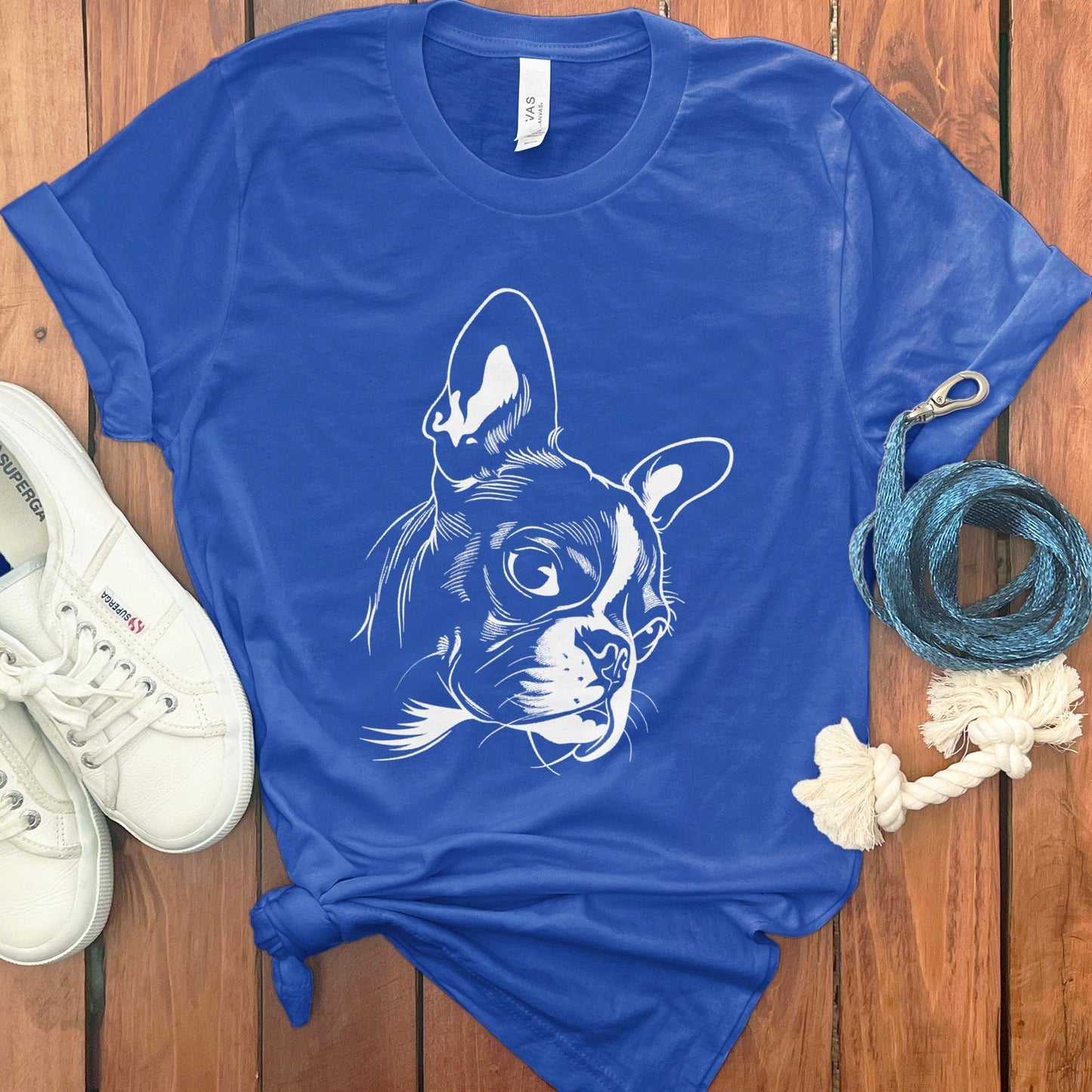 Blue Graphic Tee With Dog Illustration product type