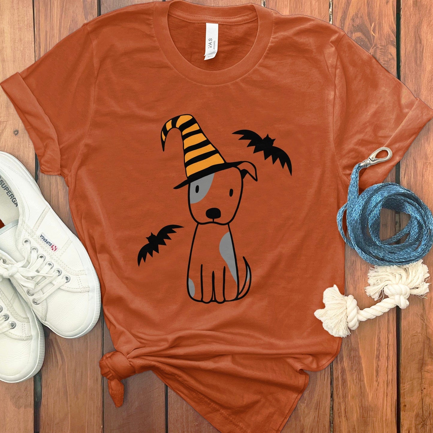 Halloween Dog with Hat and Bats T-Shirt product