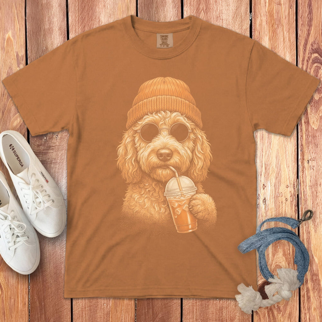 Golden Goldendoodle Ice Latte Signature T-Shirt in Yam / S by Puppy Jo