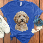 Cute Dog Face Blue Graphic Tee for Animal Lovers