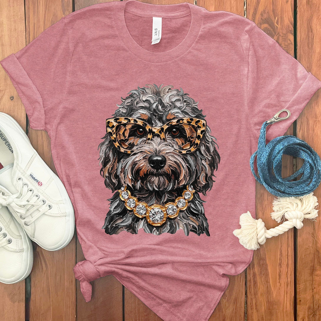 Aussiedoodle Glam T-Shirt in Heather Mauve / S by Puppy Jo