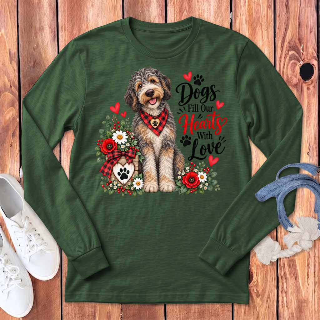Aussiedoodle Hearts Love Long Sleeve T-Shirt
