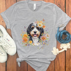 Cute Dog Floral Graphic Tee for Pet Lovers