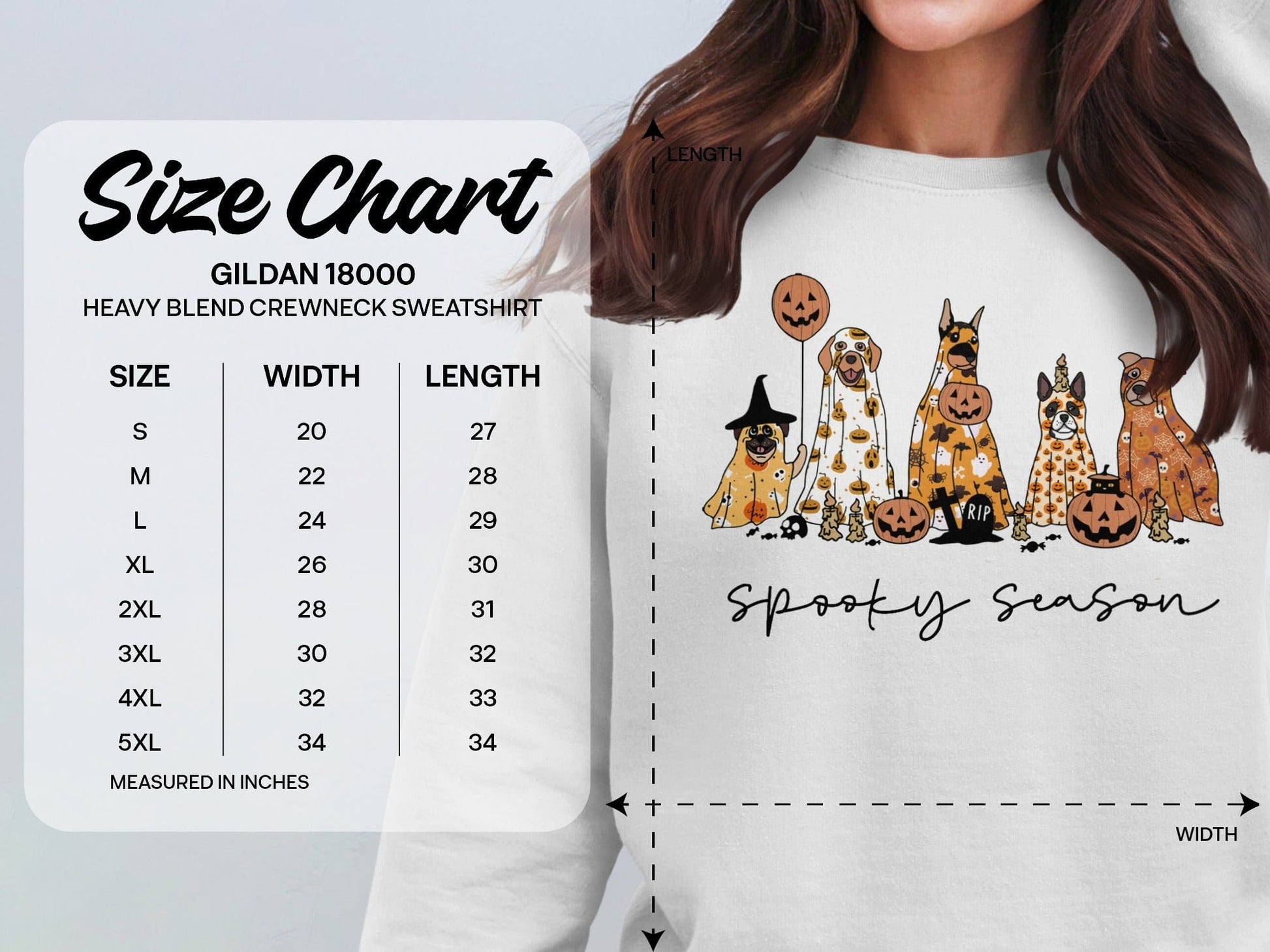 Spooky Season Sweatshirt with Halloween Dog Design product type