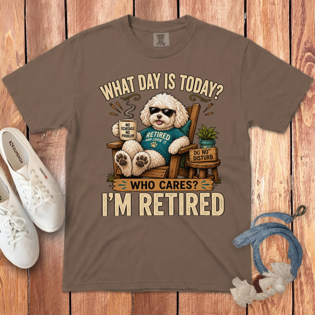 I'm Retired Maltipoo Signature T-Shirt in Espresso / S by Puppy Jo