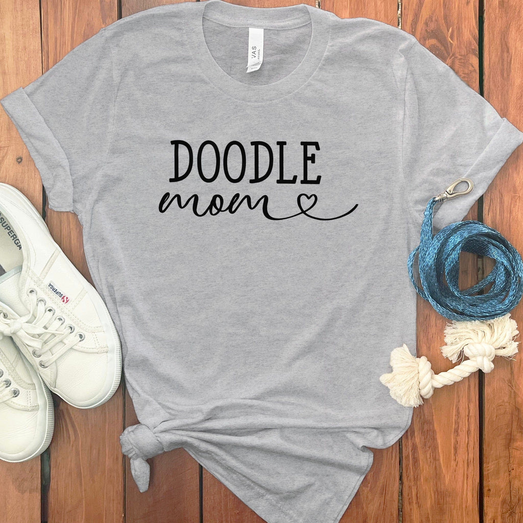 Doodle Mom Cute Casual Gray Graphic T-Shirt