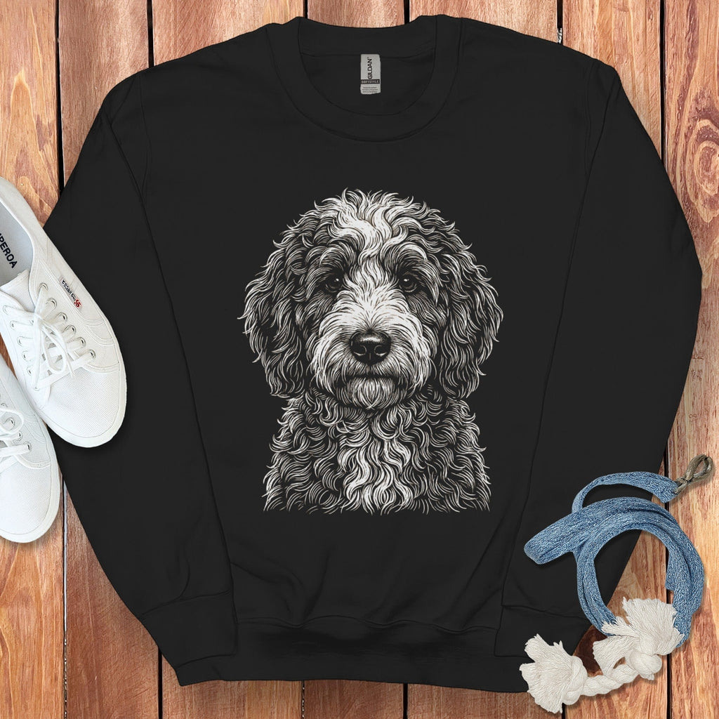 Adorable Detailed Doodle Dog Black Sweatshirt product