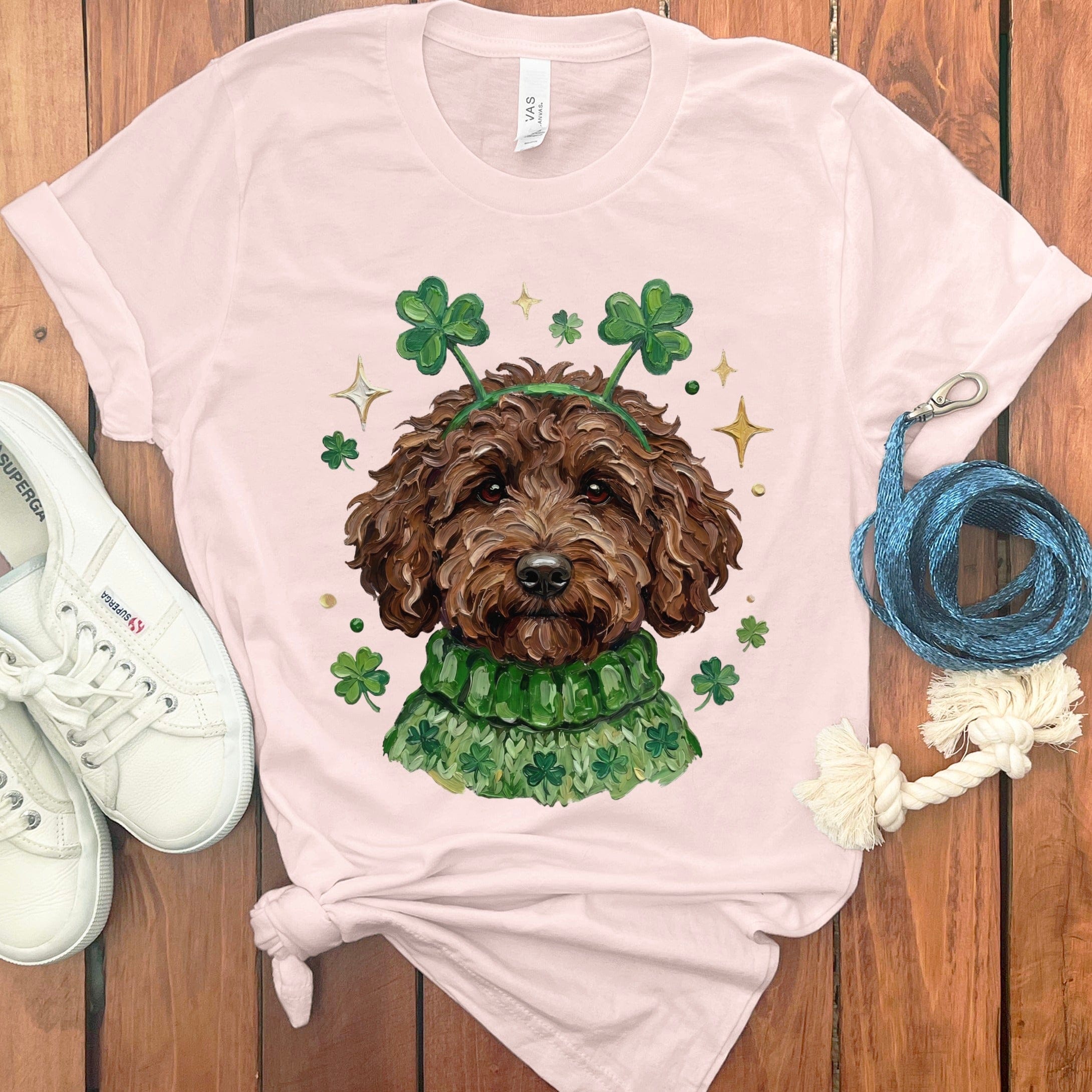 Cute Shamrock Dog St. Patrick's Day Short Sleeve T-shirt