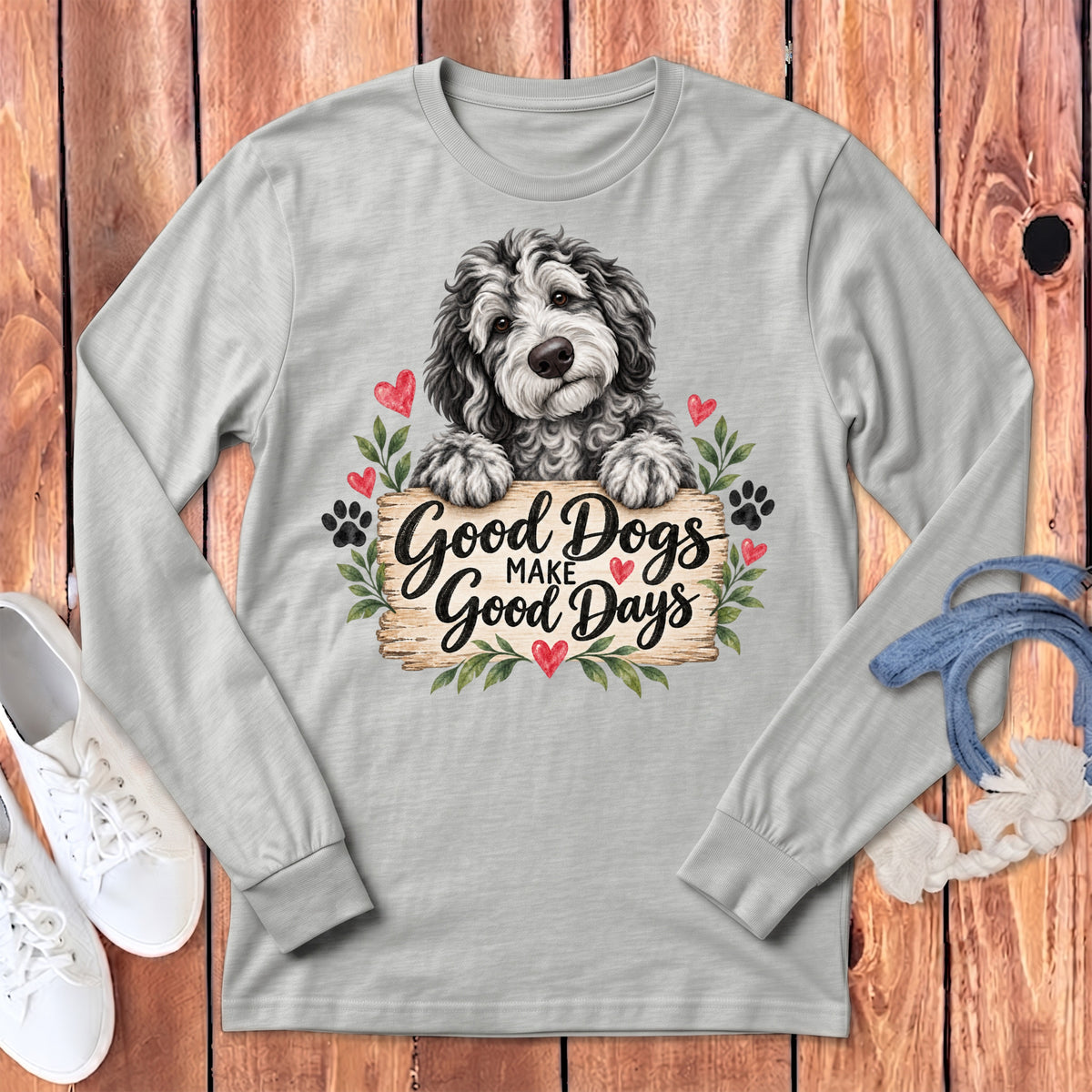Merle Goldendoodle Good Days Long Sleeve T-Shirt