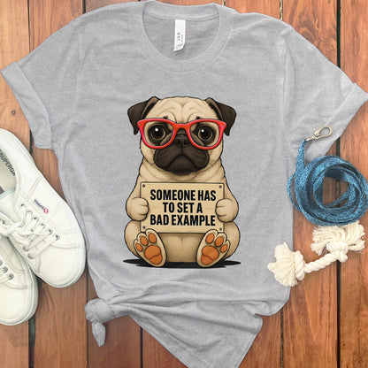 Pug Wearing Glasses Funny Tee Shirt Funny Pet Lovers product