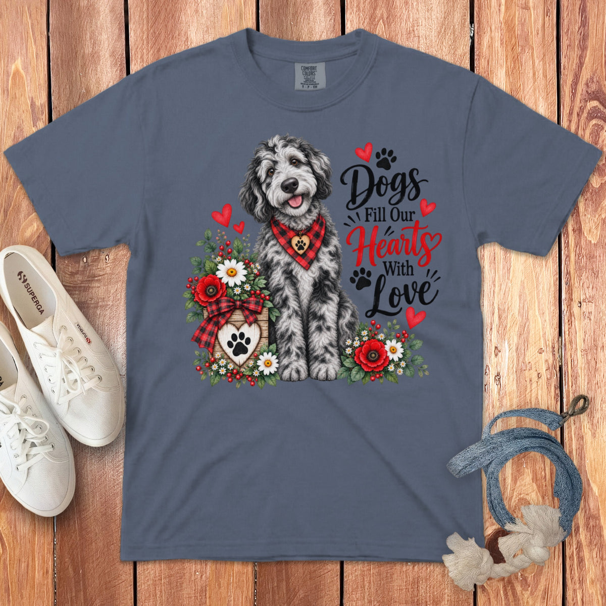 Merle Goldendoodle Hearts Love Signature T-Shirt
