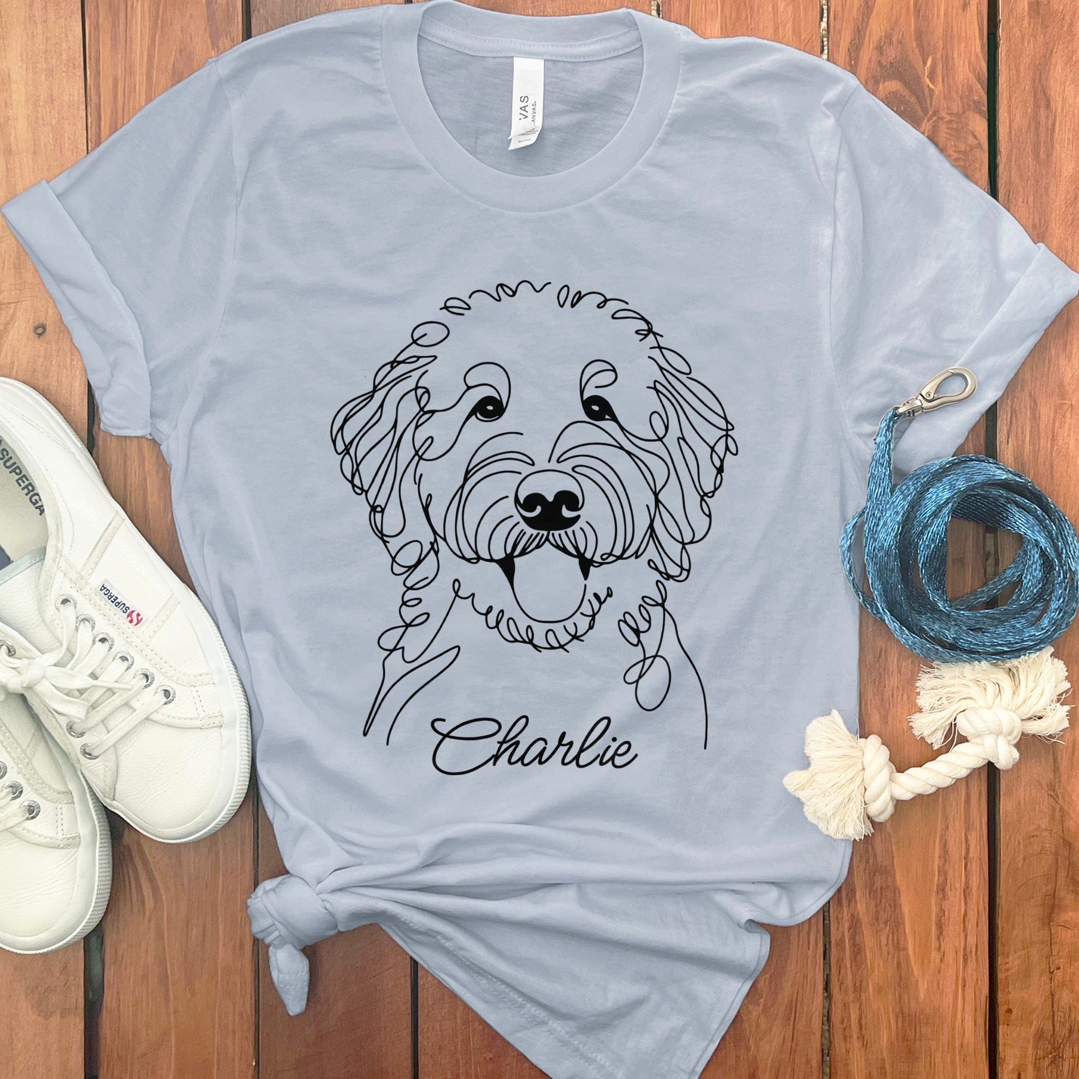 Cute Personalized Pet Dog Drawing T-shirt