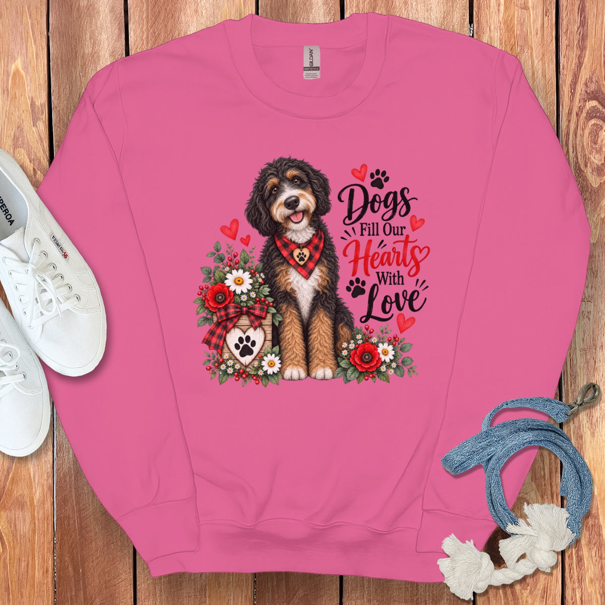 Bernedoodle Hearts Love Sweatshirt