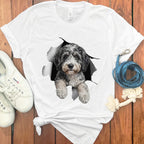 Cute Puppy Ripped Design Graphic T-Shirt Product