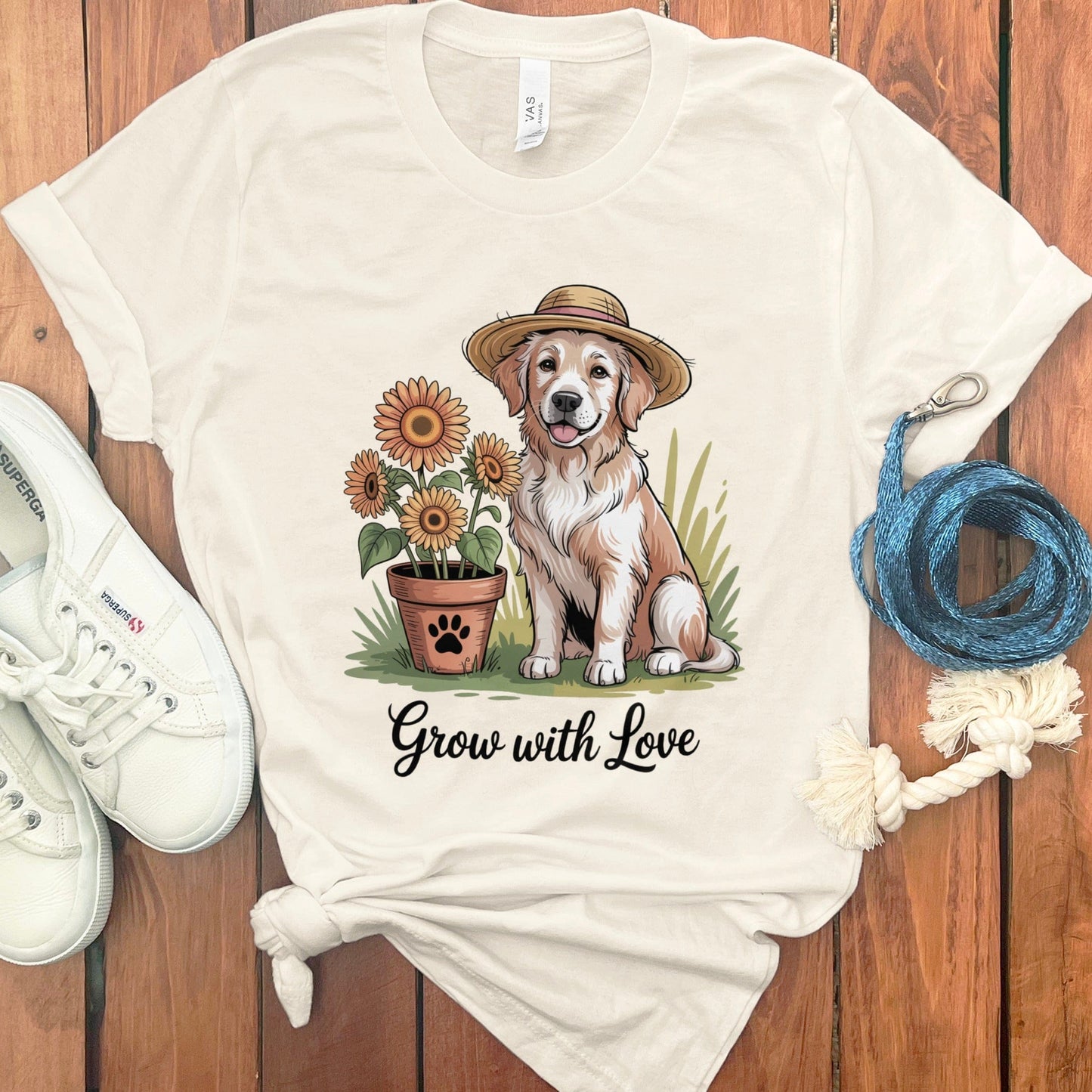 Grow with Love Dog and Sunflowers Shirt product