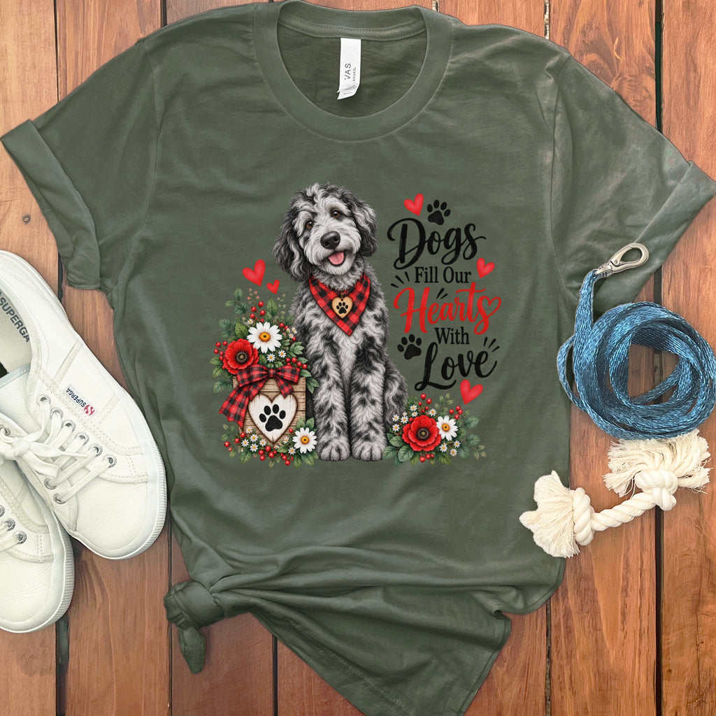 Merle Goldendoodle Hearts Love T-Shirt