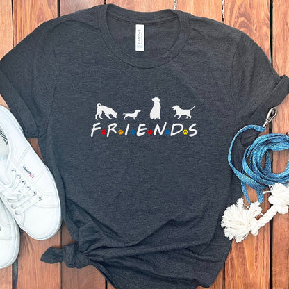 Friends Dog Lovers Graphic Black T-Shirt product type
