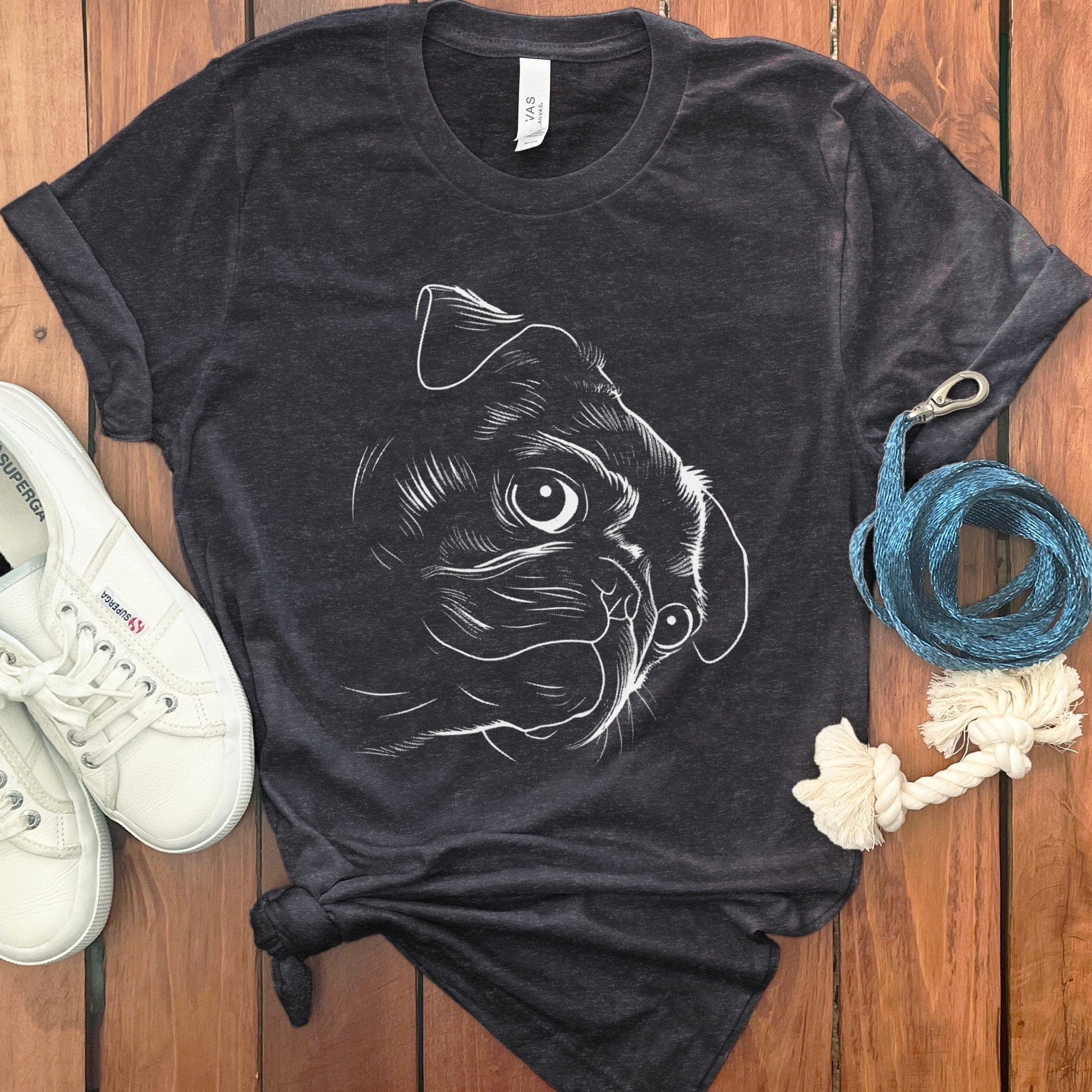 Pug Face Graphic Print T-shirt Canine Lover product type