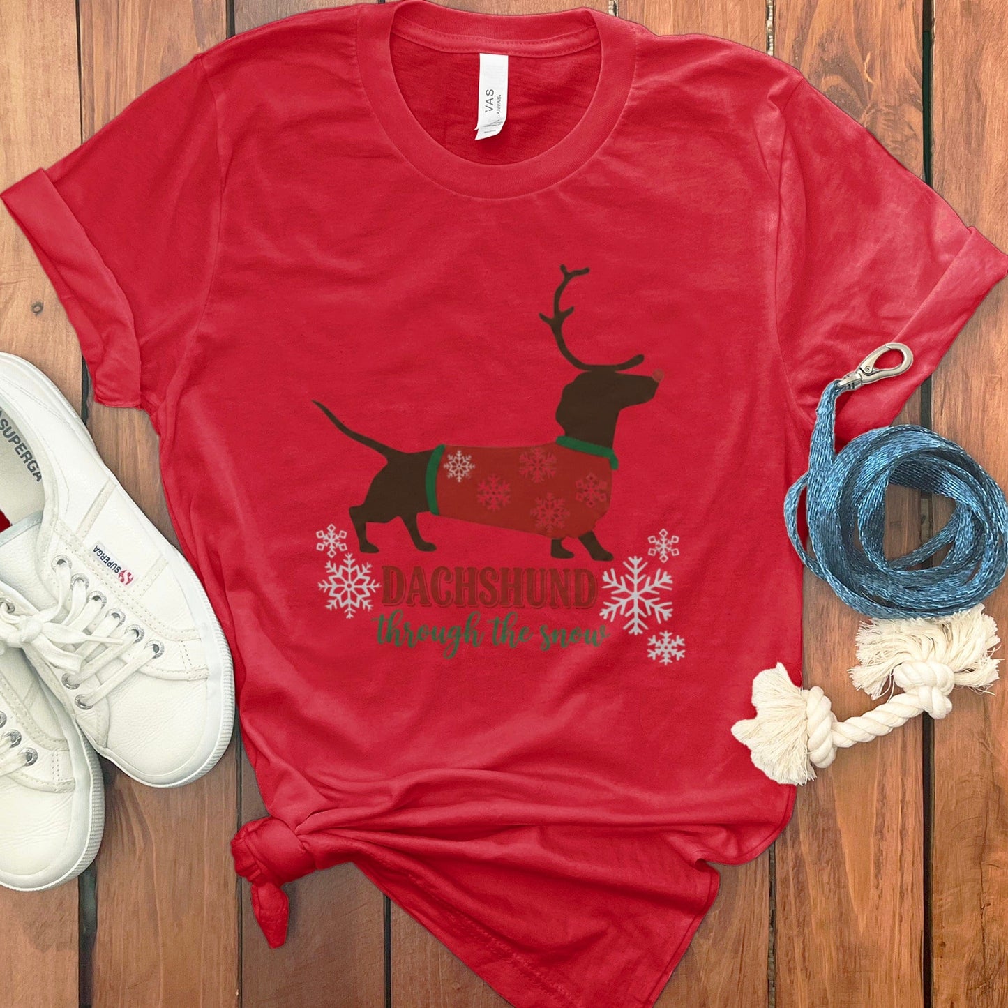 Dachshund Through the Snow Christmas T-shirt product