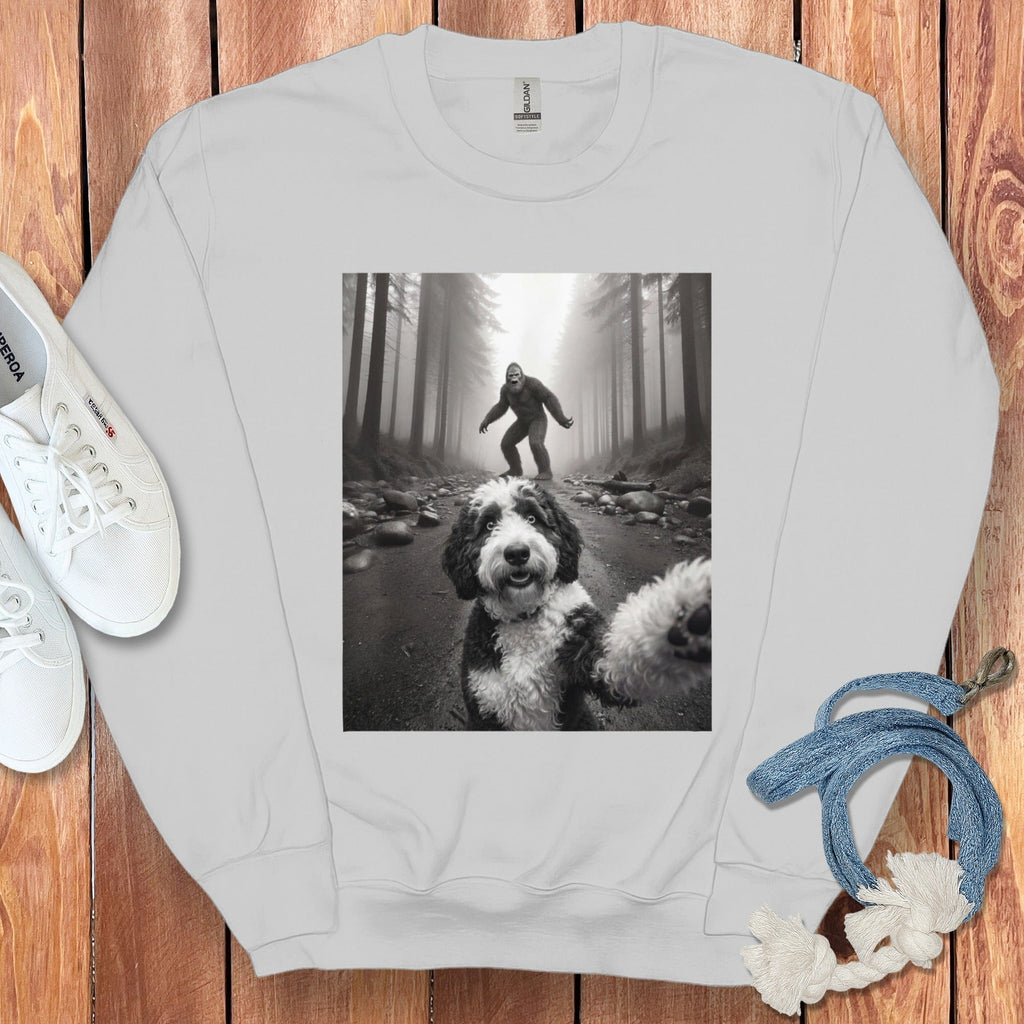 Bigfoot Photo Bombing Dog Image Sweatshirt