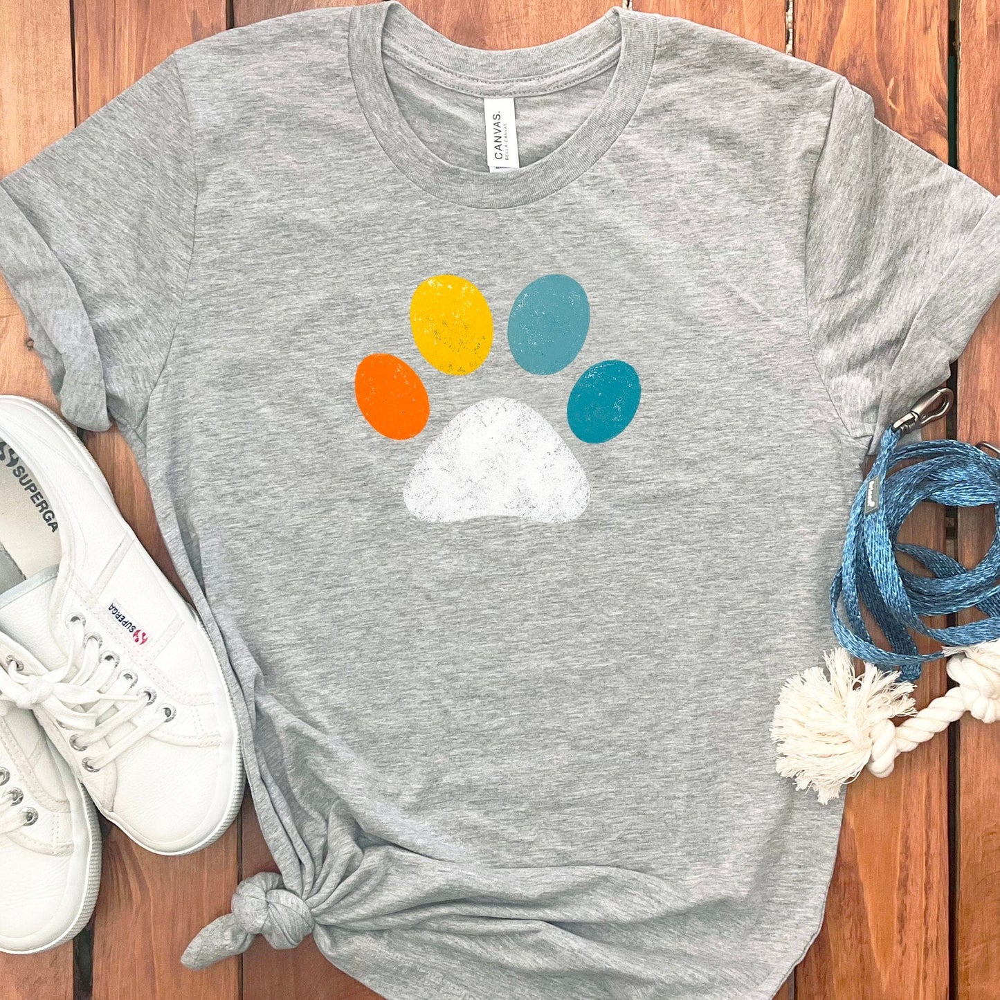 Colorful Paw Print Graphic Tee Shirt product