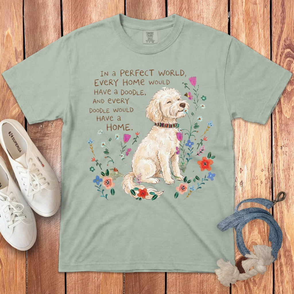 Perfect World Maltipoo Signature T-Shirt in Bay / S by Puppy Jo