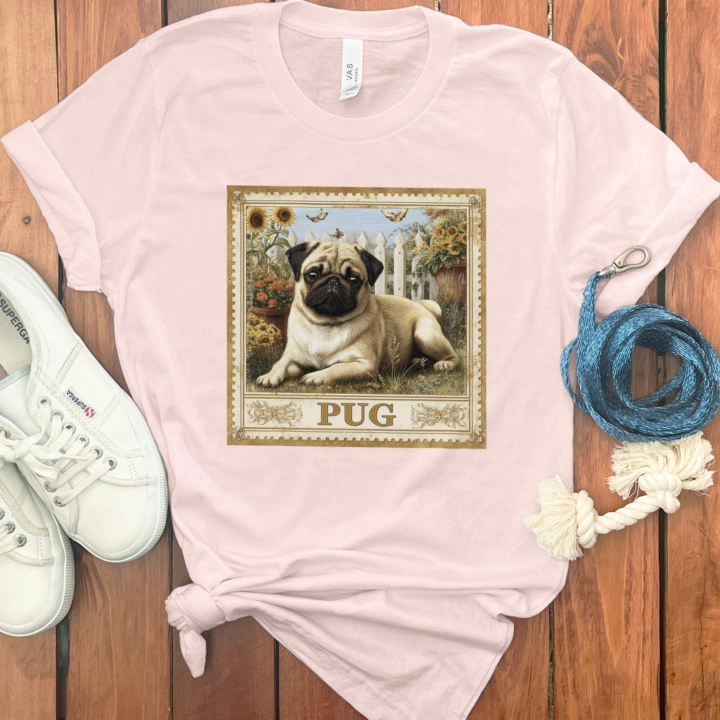 Adorable Pug Graphic Tee Shirt Animal Lover Product