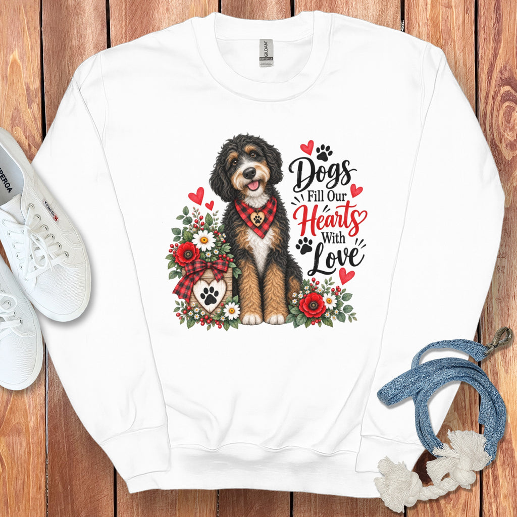 Bernedoodle Hearts Love Sweatshirt