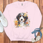 Cute Dog with Flowers Sweatshirt Ideal for Dog Lovers