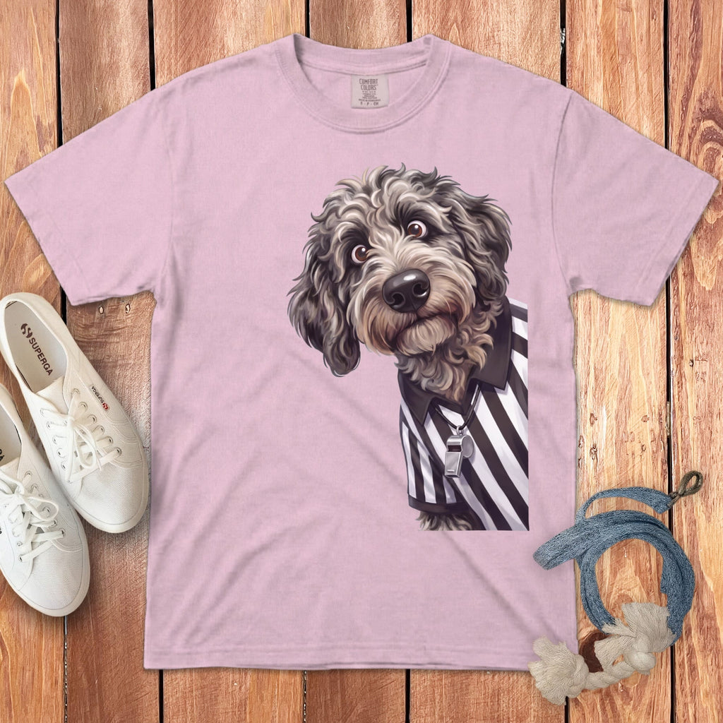 Merle Goldendoodle Football Referee Signature T-Shirt in Blossom / S by Puppy Jo