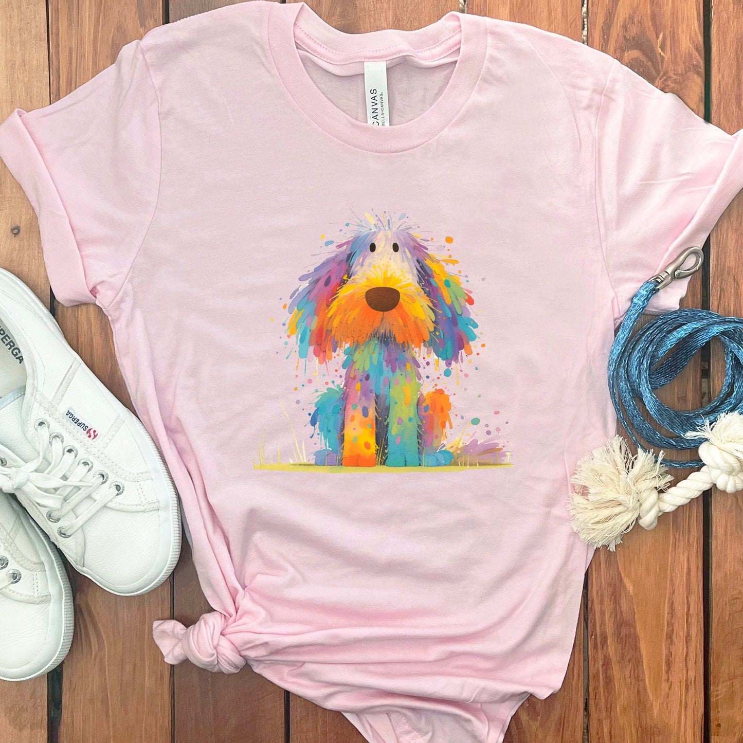 Colorful Abstract Dog Print Casual T-shirt product type