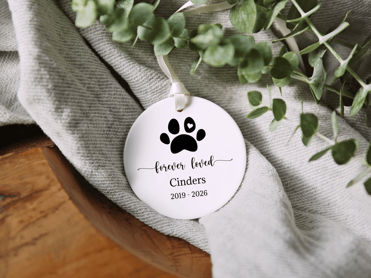 Personalized Forever Loved Pet Ornament in by AnywherePOD