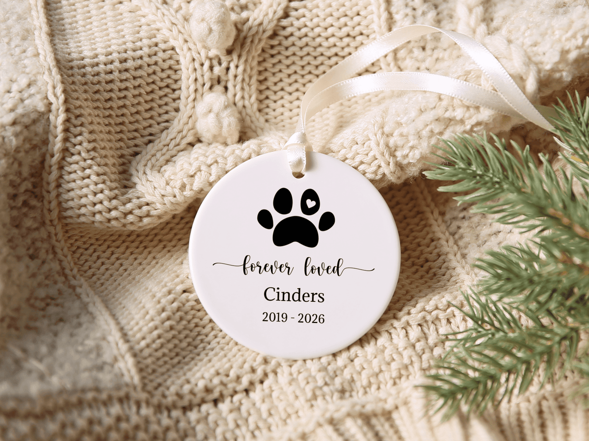 Personalized Forever Loved Pet Ornament in by AnywherePOD