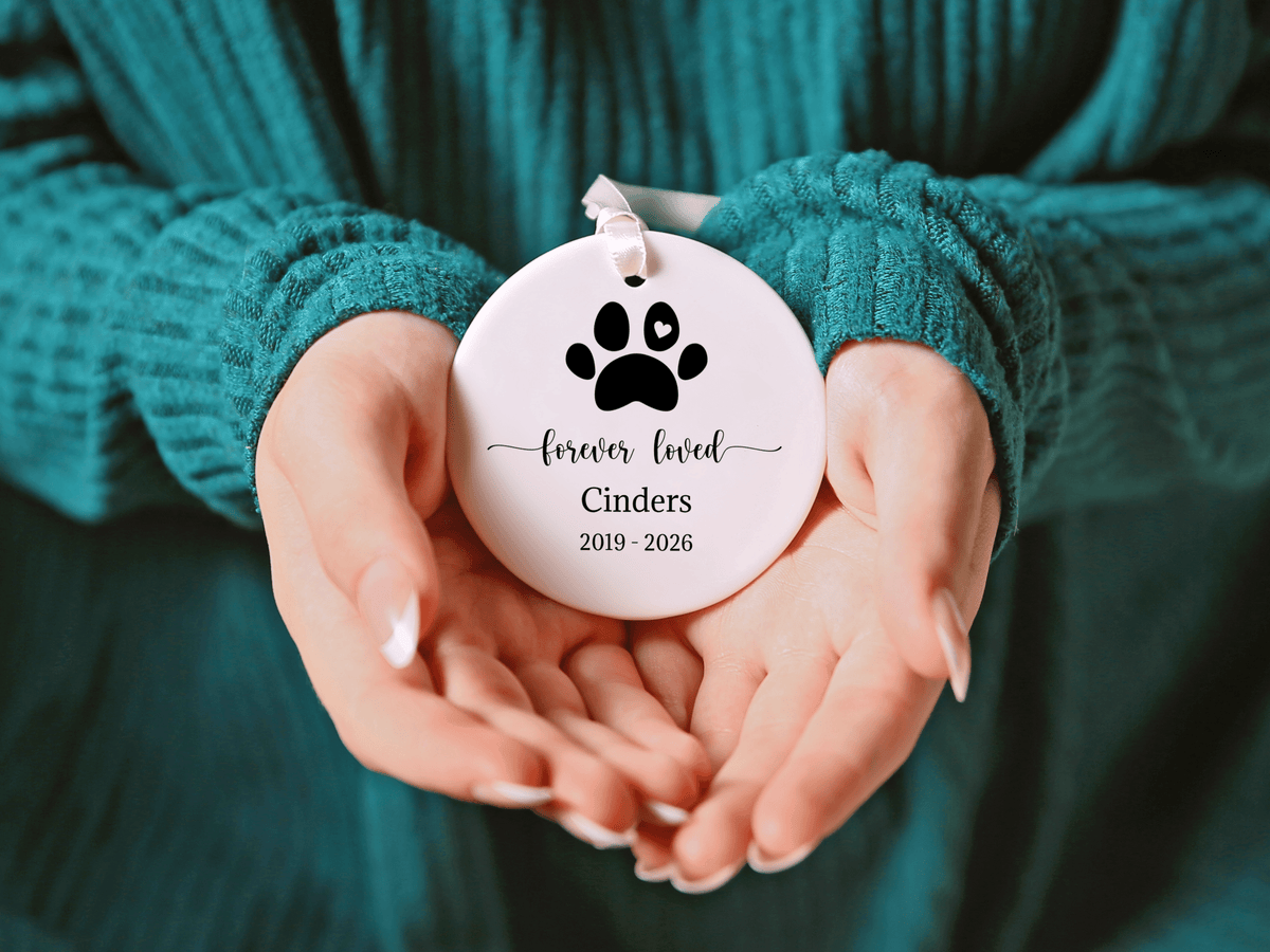 Personalized Forever Loved Pet Ornament in by AnywherePOD