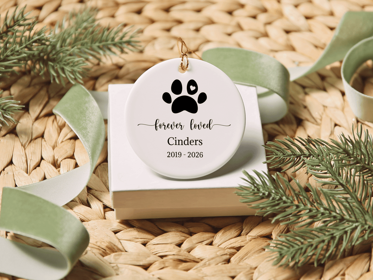 Personalized Forever Loved Pet Ornament in by AnywherePOD