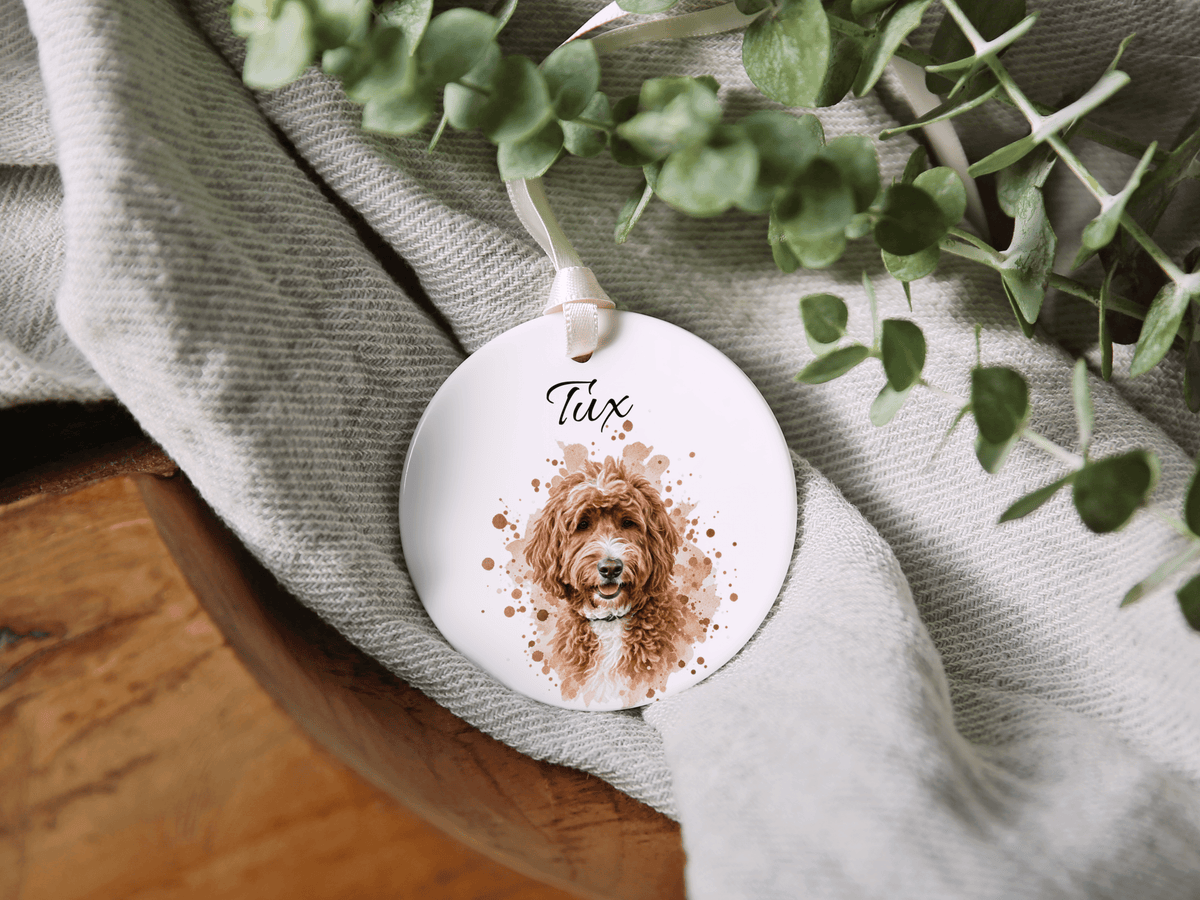 Personalized Watercolor Portrait Pet Ornament in by AnywherePOD