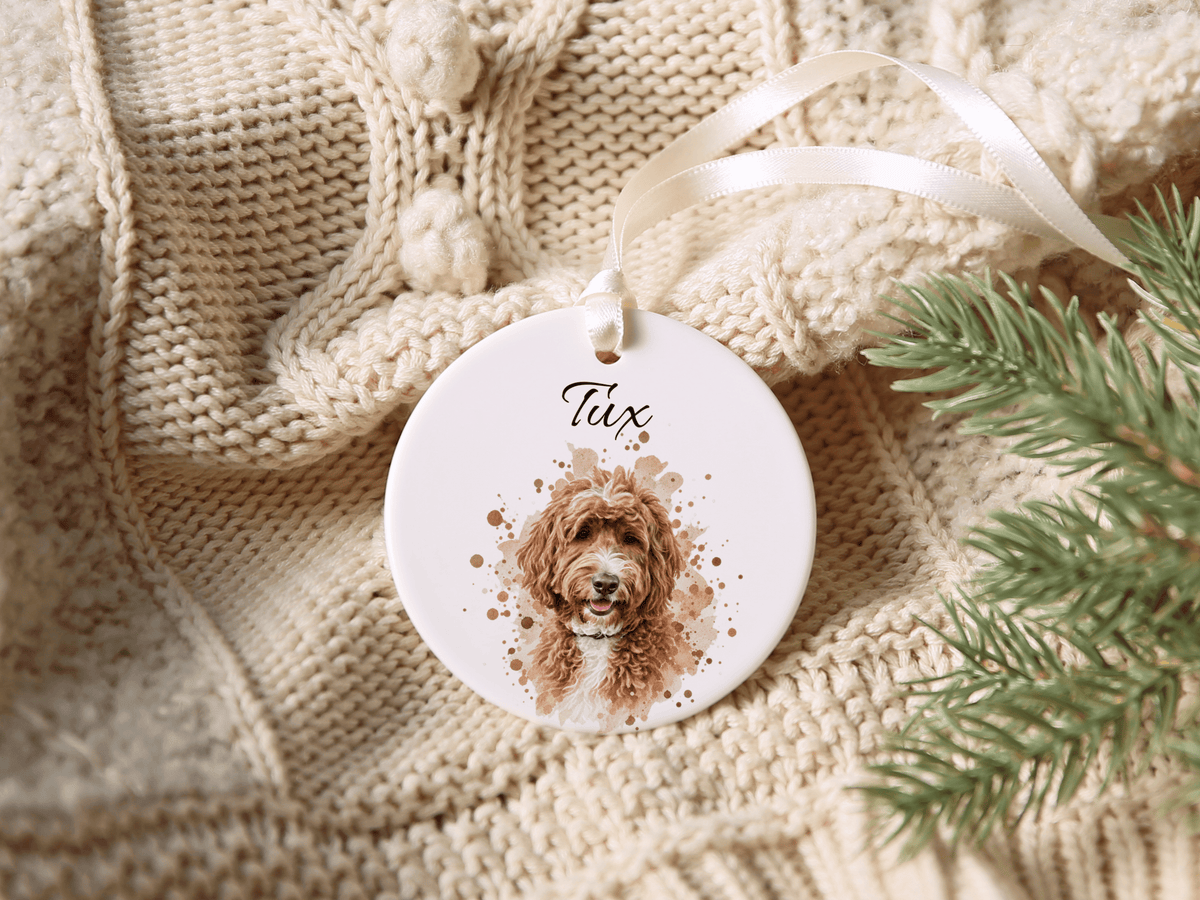 Personalized Watercolor Portrait Pet Ornament in by AnywherePOD