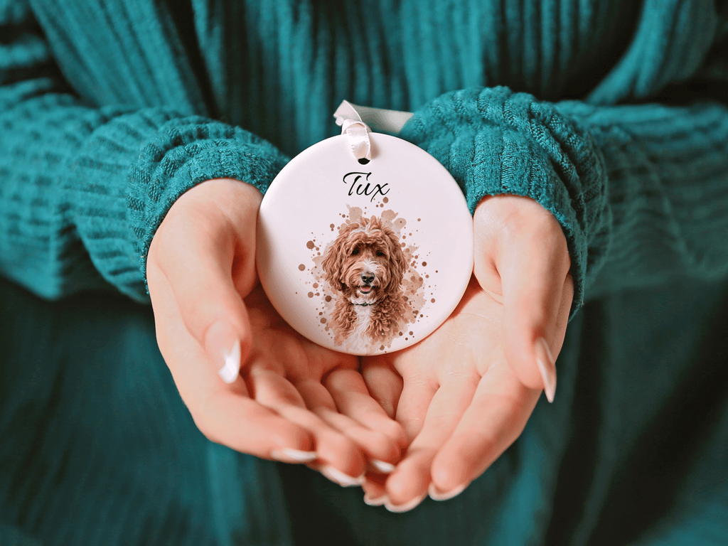 Personalized Watercolor Portrait Pet Ornament in by AnywherePOD