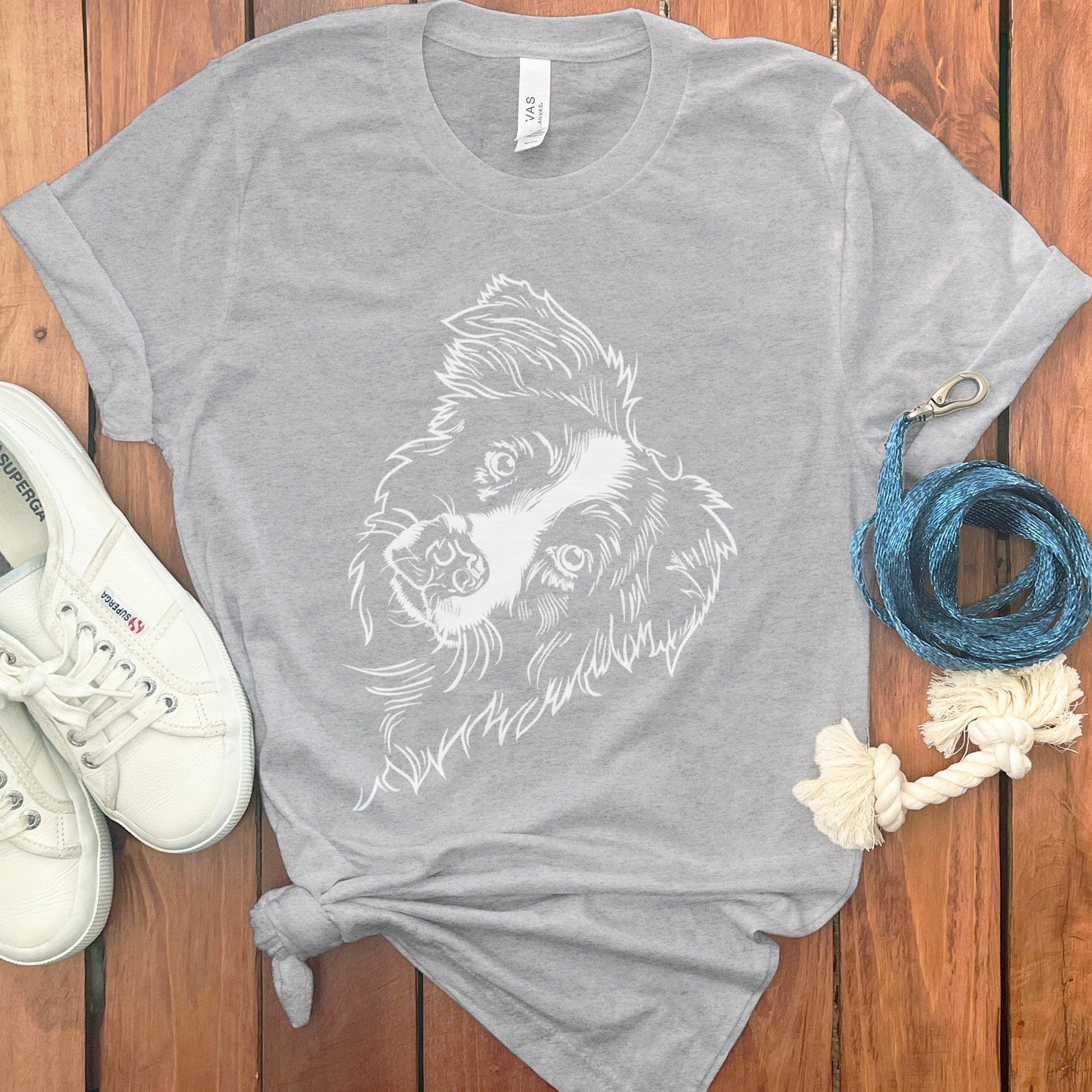 Graphic T-shirt with Sketch of Dog on Grey Shirt product