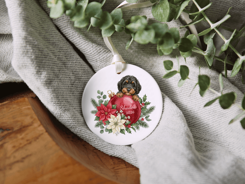 First Christmas Phantom Goldendoodle Ornament in by AnywherePOD