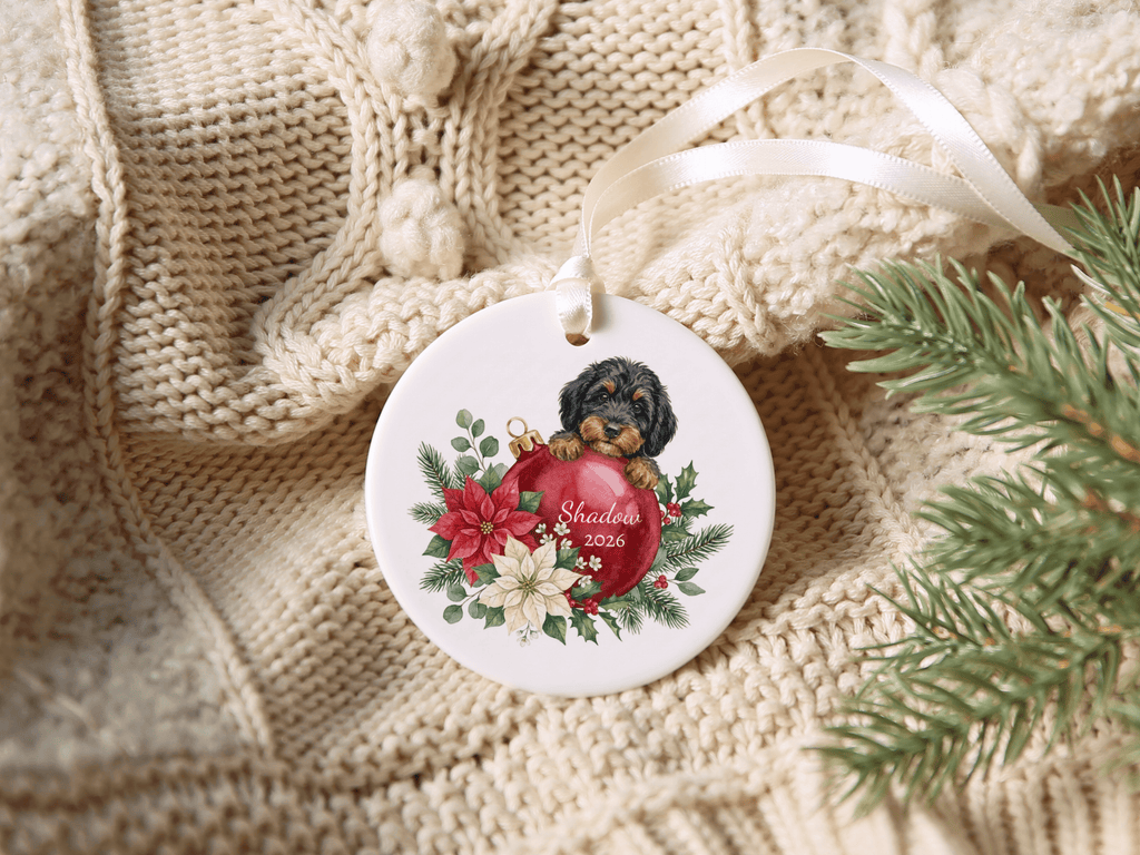 First Christmas Phantom Goldendoodle Ornament in by AnywherePOD