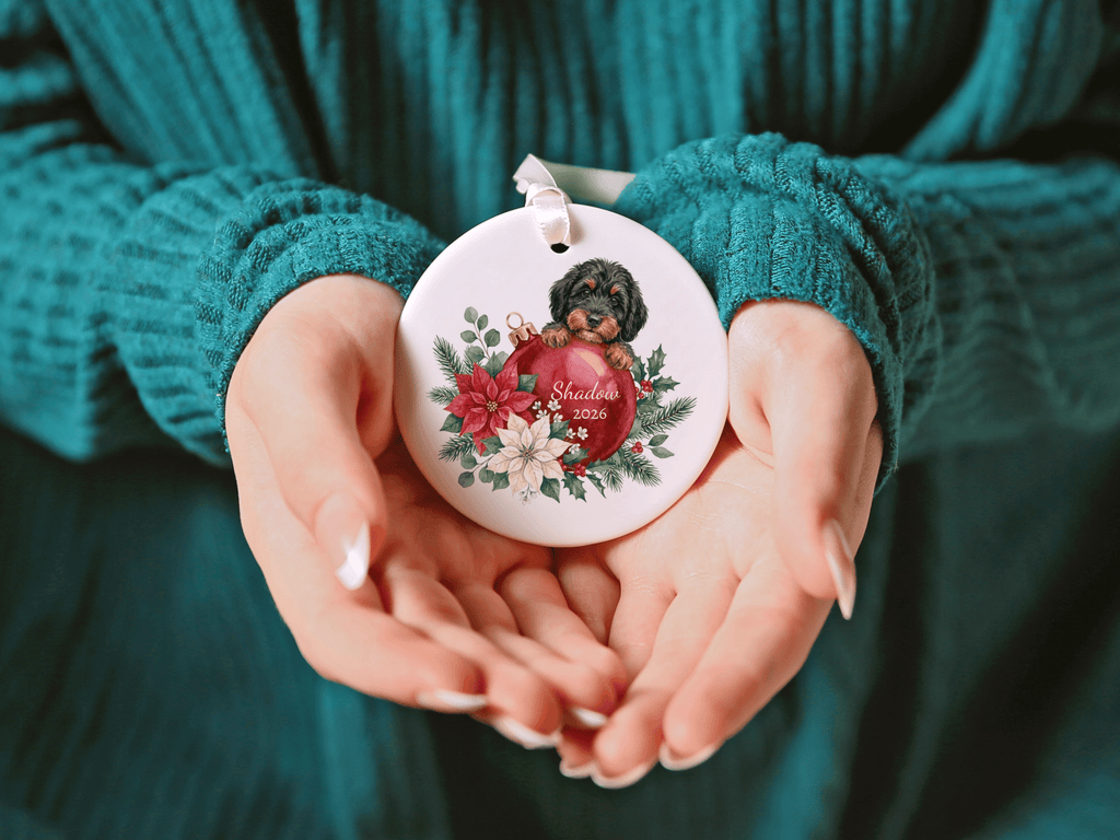 First Christmas Phantom Goldendoodle Ornament in by AnywherePOD